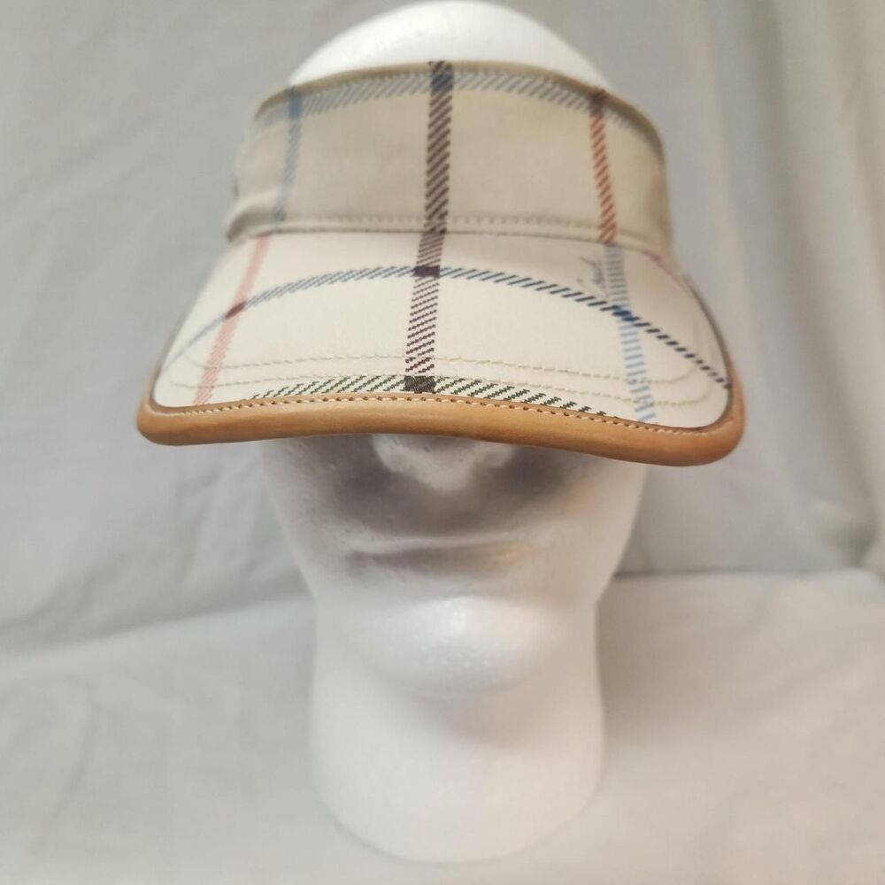 Coach Cream Tattersal Plaid Sun Visor